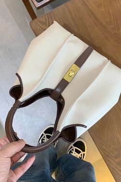 Handmade Khaki Durable Faux Leather Tote Handbag