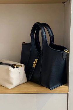 Handmade Khaki Durable Faux Leather Tote Handbag