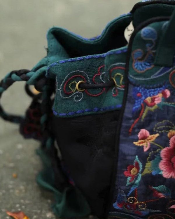 Handmade Original Embroidered Cotton Tote Handbag