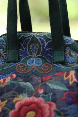 Handmade Original Embroidered Cotton Tote Handbag