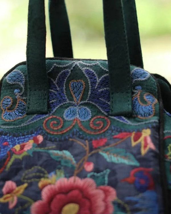 Handmade Original Embroidered Cotton Tote Handbag