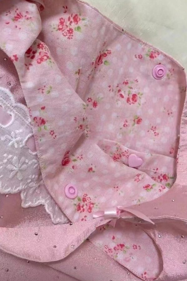 Handmade Pink Bow Lace Canvas Satchel Handbag