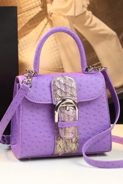 Handmade Purple Solid Durable Faux Leather Satchel Handbag