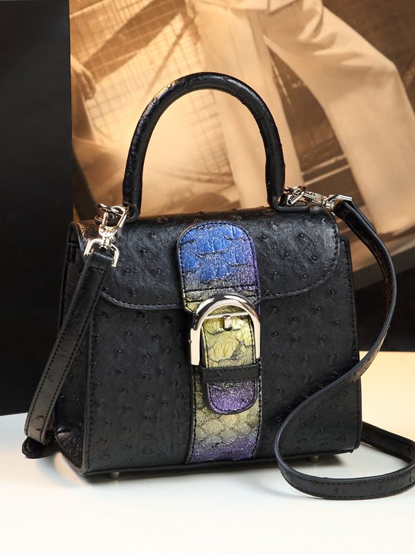 Handmade Purple Solid Durable Faux Leather Satchel Handbag