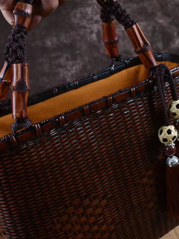 Handmade Retro Woven Japanese Bamboo Handbag