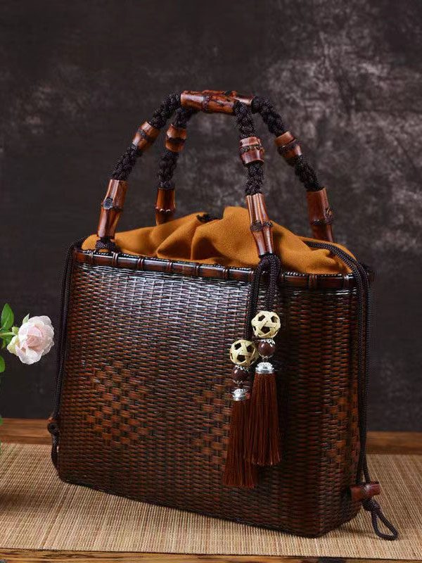 Handmade Retro Woven Japanese Bamboo Handbag