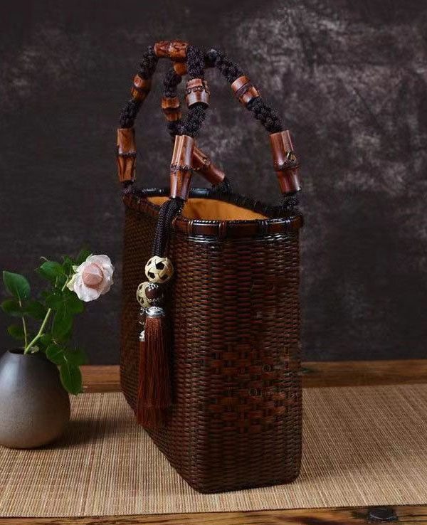 Handmade Retro Woven Japanese Bamboo Handbag