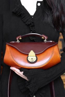 Handmade Stylish Calf Leather Coffee Tote Handbag