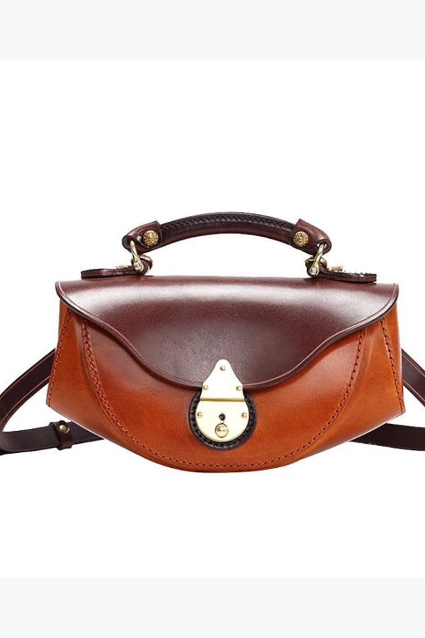 Handmade Stylish Calf Leather Coffee Tote Handbag