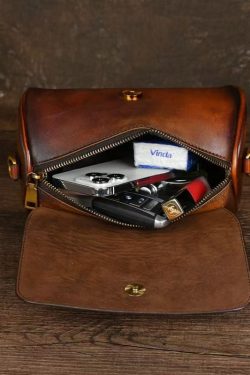 Handmade Vintage Brown Durable Calf Leather Messenger Bag