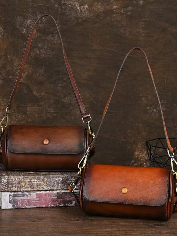 Handmade Vintage Brown Durable Calf Leather Messenger Bag