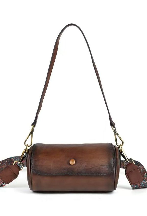 Handmade Vintage Brown Durable Calf Leather Messenger Bag