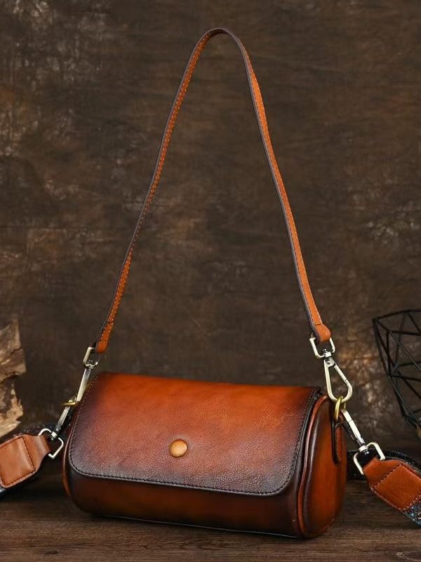 Handmade Vintage Brown Durable Calf Leather Messenger Bag
