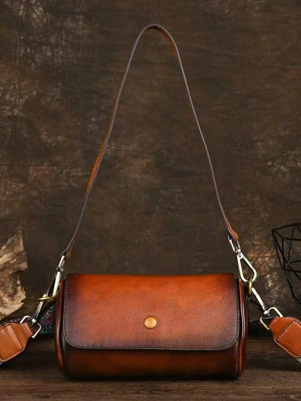 Handmade Vintage Brown Durable Calf Leather Messenger Bag
