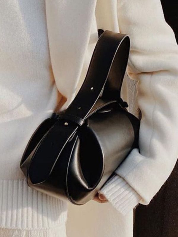 Handmade White Faux Leather Tote Messenger Bag