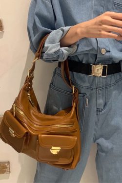 Handmade White Solid Durable Pockets Faux Leather Messenger Bag