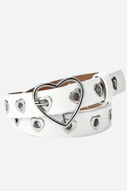 Heart Buckle Faux Leather Belt