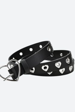 Heart Buckle Faux Leather Belt