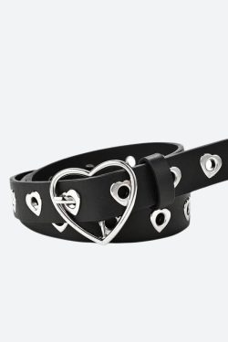 Heart Buckle Faux Leather Belt
