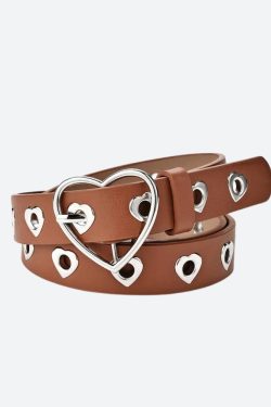 Heart Buckle Faux Leather Belt