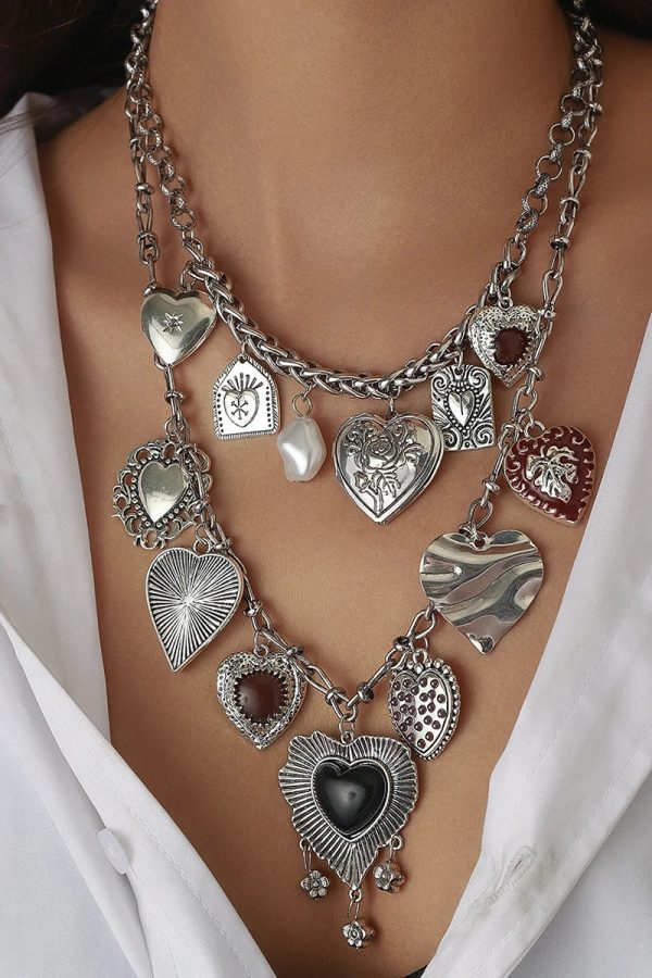 Heart Charms Two Pack Necklace