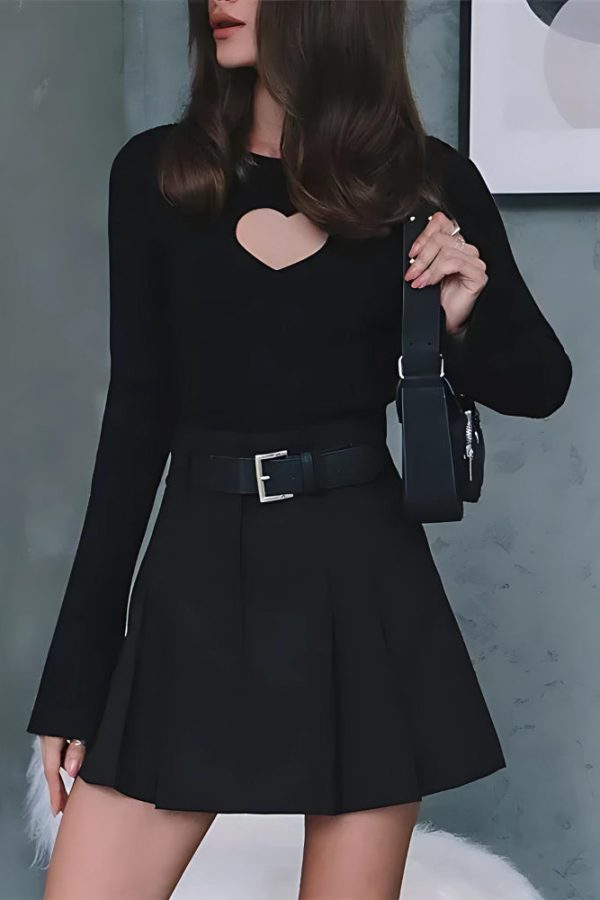 Heart Cut Out Corduroy Top