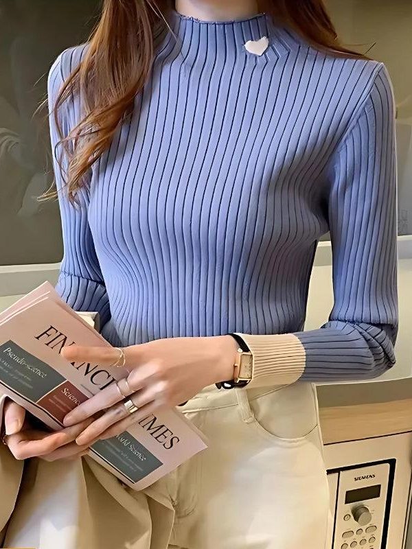 Heart Embroidered Corduroy Top