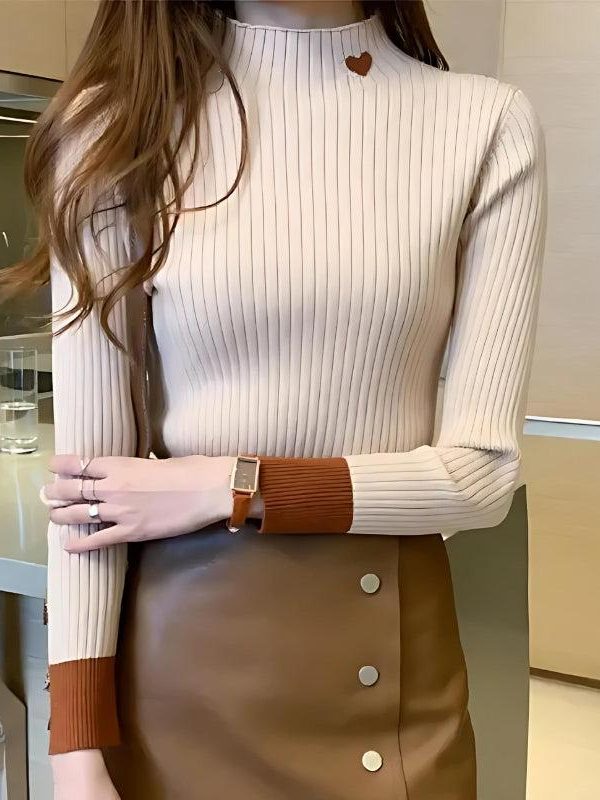 Heart Embroidered Corduroy Top