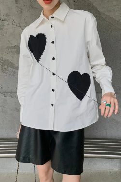 Heart Patch Button-Up Shirt