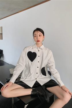 Heart Patch Button-Up Shirt