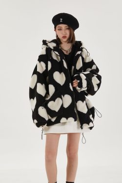 Heart Pattern Hooded Jacket