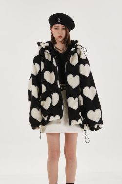 Heart Pattern Hooded Jacket