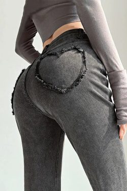 Heart Pocket Flare Jeans