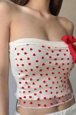Heart Ribbed Tube Top