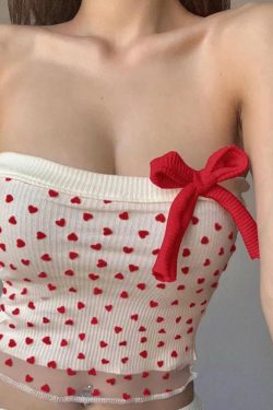 Heart Ribbed Tube Top