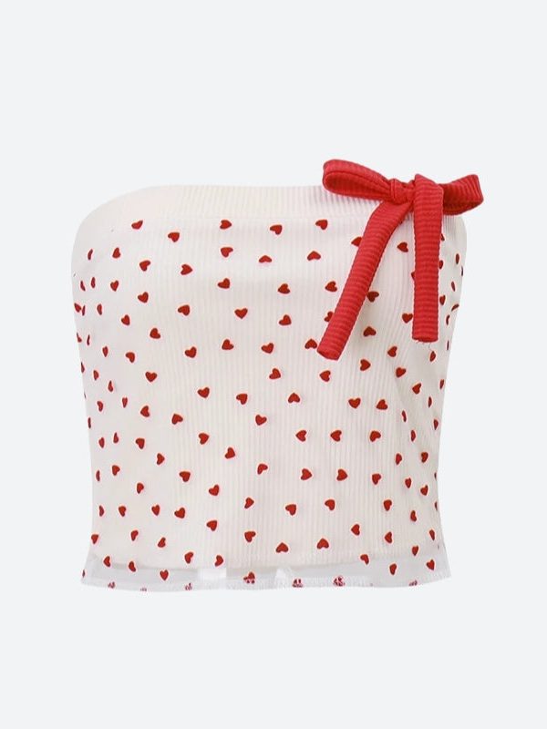 Heart Ribbed Tube Top