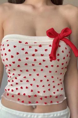 Heart Ribbed Tube Top
