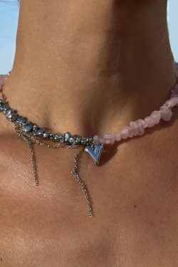 Heart Rose Quartz Necklace