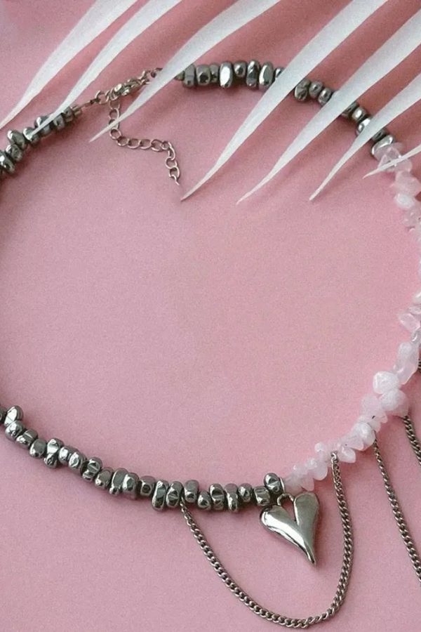 Heart Rose Quartz Necklace