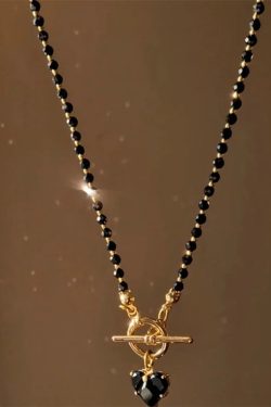 Heart Toggle Clasp Beaded Necklace