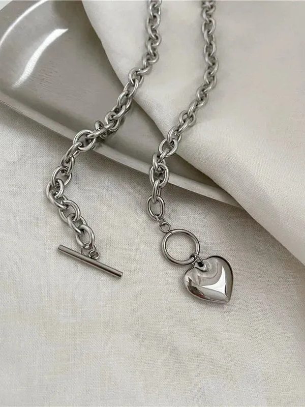 Heart Toggle Clasp Necklace