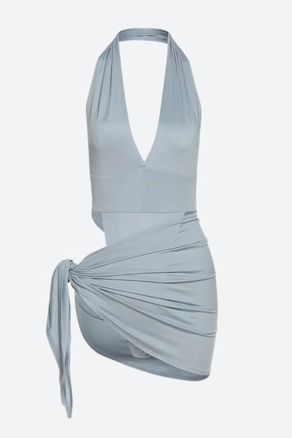 High Cut Swimsuit & Skirt Two Piece Set