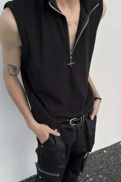 High Neck Ribbed Zip Top