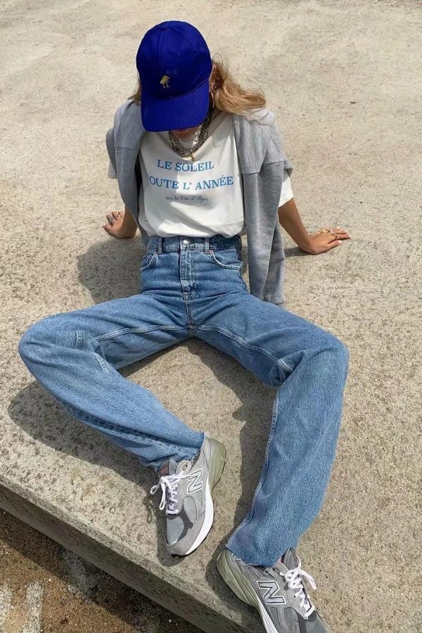 High Waist Casual Washed Jeans