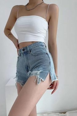 High Waist Extra Distressed Jean Shorts