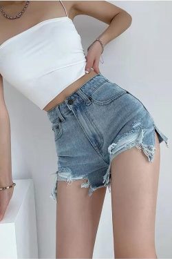 High Waist Extra Distressed Jean Shorts