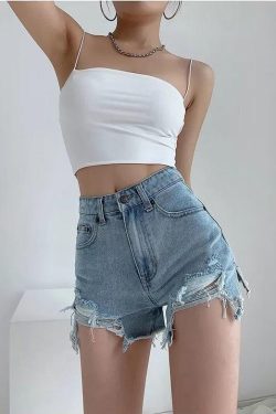 High Waist Extra Distressed Jean Shorts
