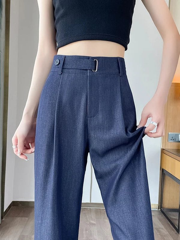High Waist Straight Pants