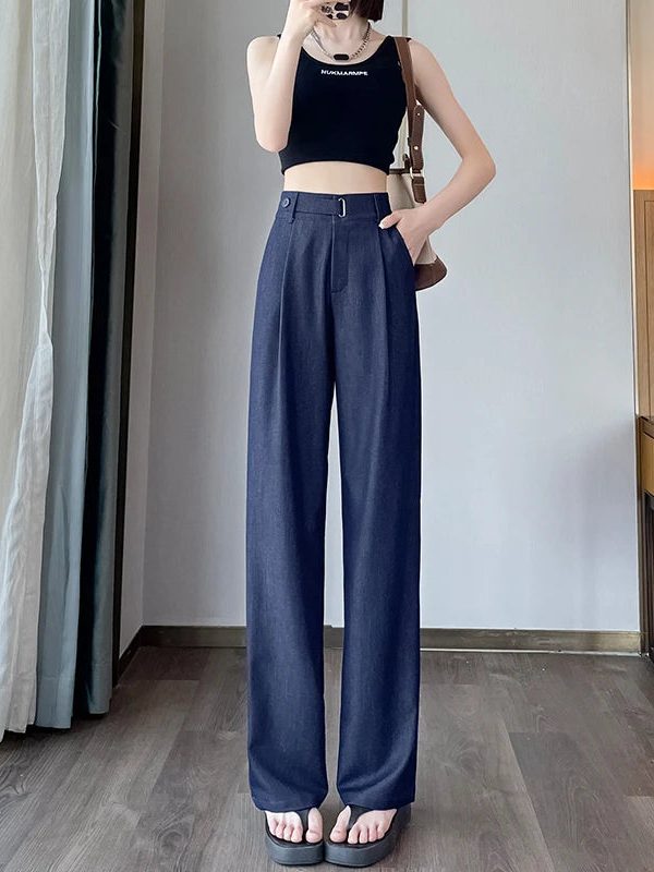 High Waist Straight Pants