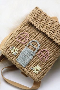 Home Design Straw Backpack